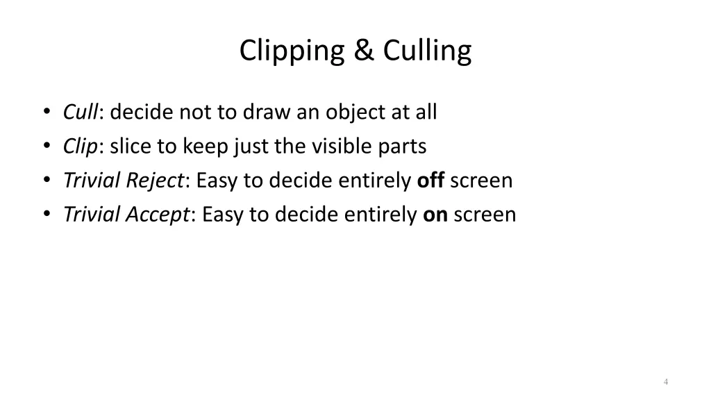 clipping culling