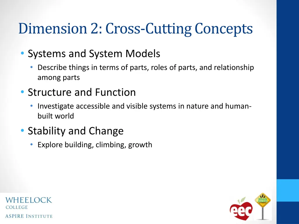 dimension 2 cross cutting concepts 1