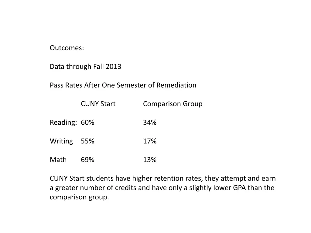 outcomes 1