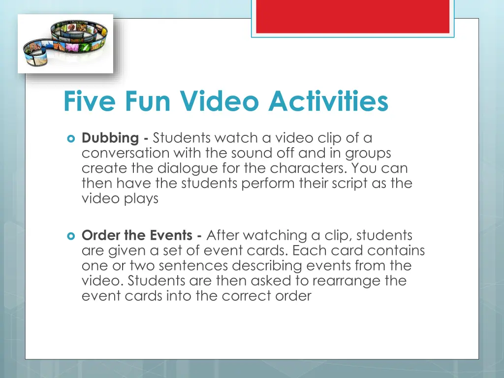 five fun video activities