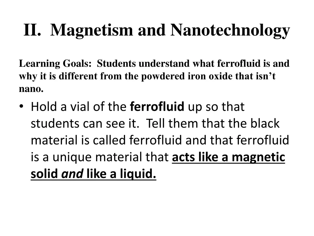 ii magnetism and nanotechnology