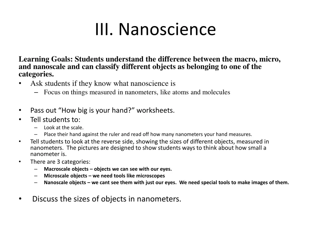 iii nanoscience