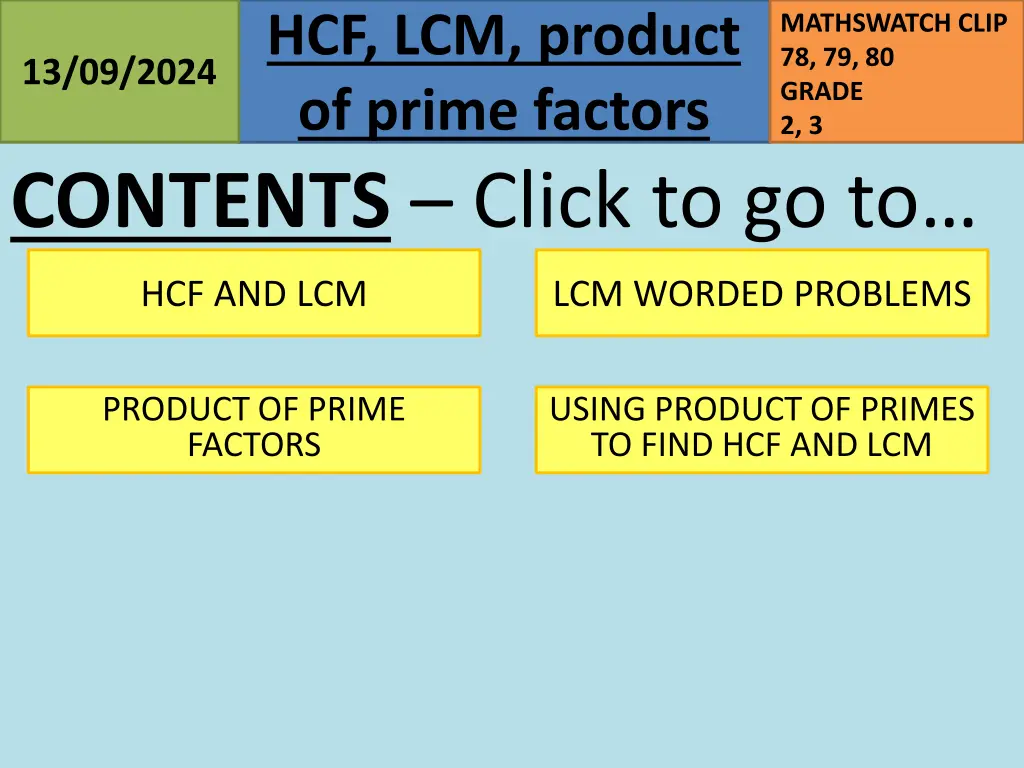 hcf lcm product of prime factors 1