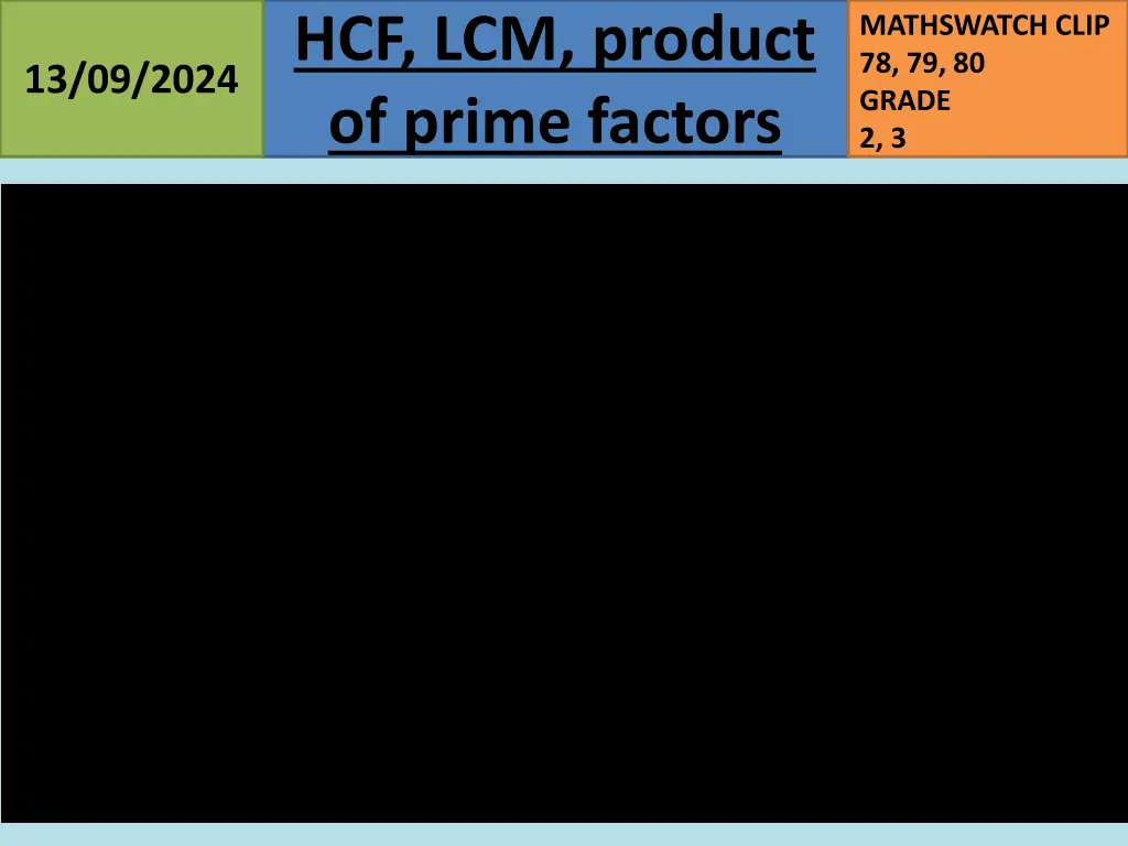 hcf lcm product of prime factors 2