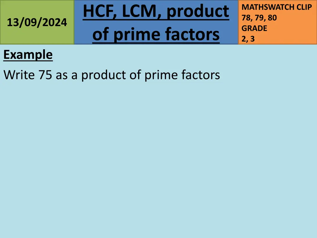 hcf lcm product of prime factors 23