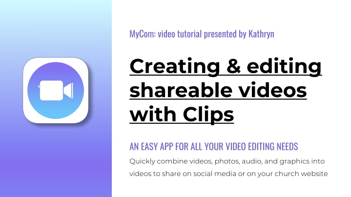 mycom video tutorial presented by kathryn