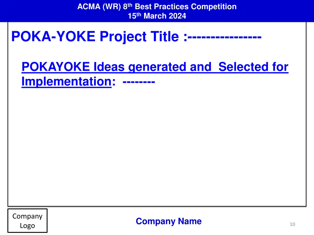 acma wr 8 th best practices competition 9