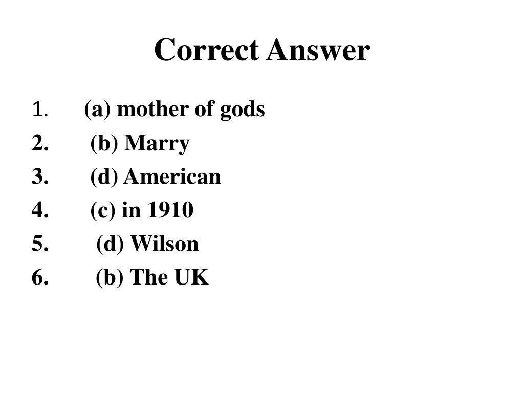 correct answer