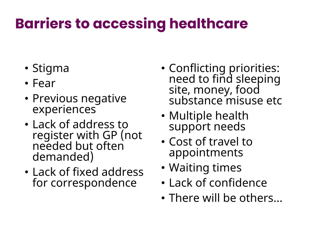 barriers to accessing healthcare