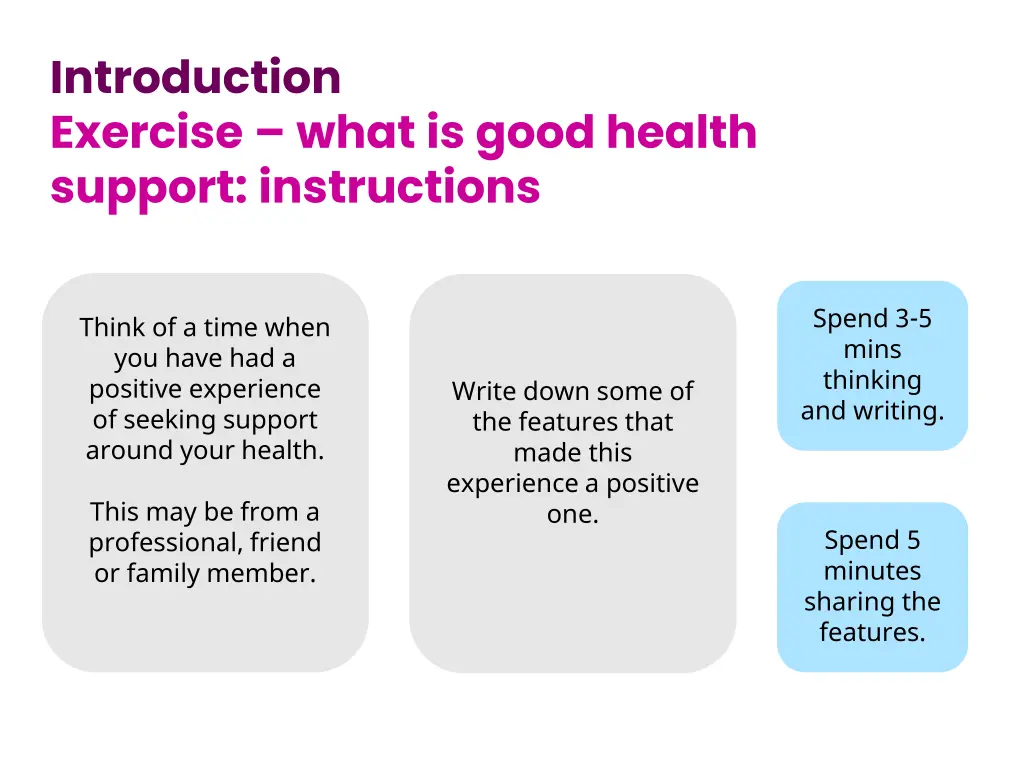 introduction exercise what is good health support