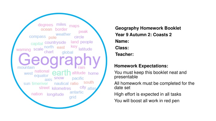 geography homework booklet year 9 autumn 2 coasts