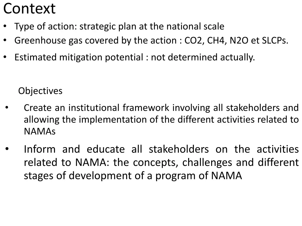 context type of action strategic plan