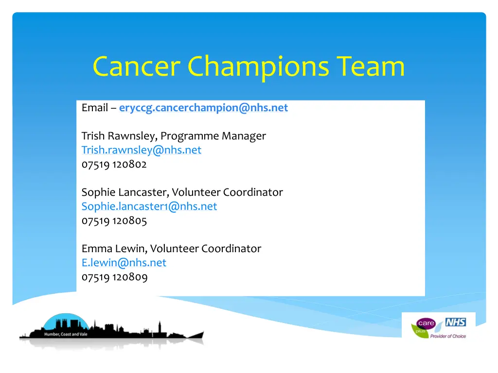 cancer champions team