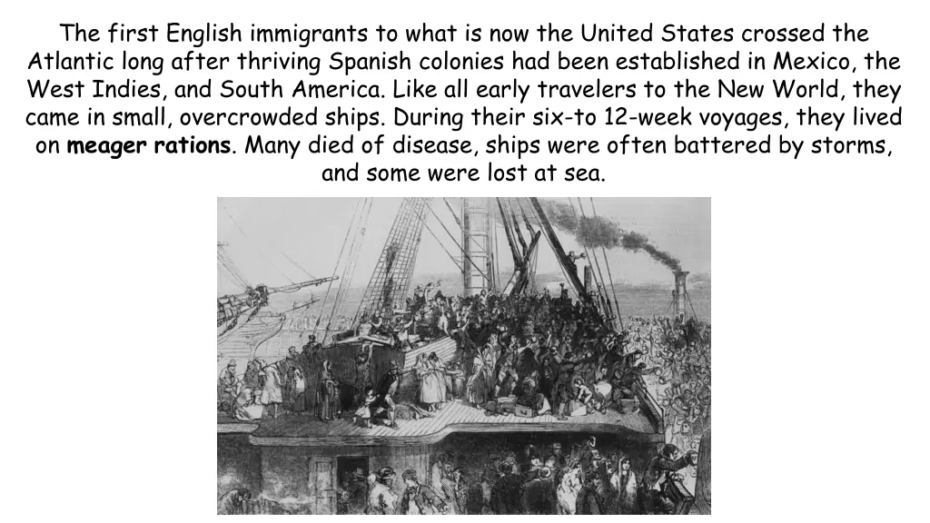 the first english immigrants to what