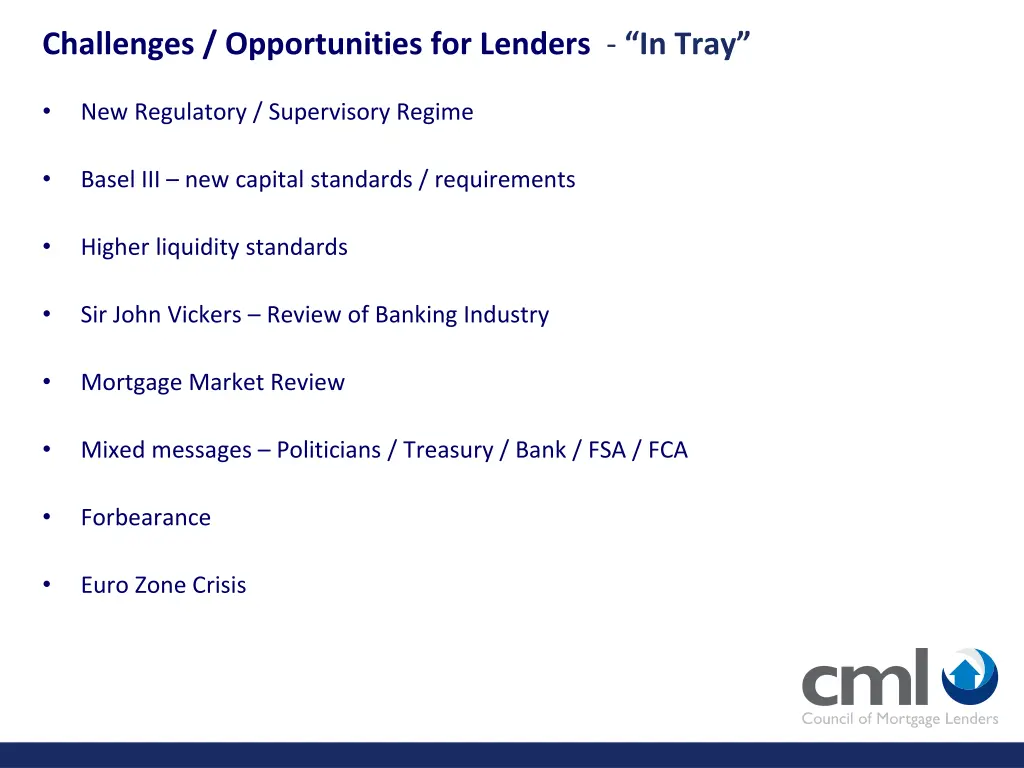 challenges opportunities for lenders in tray