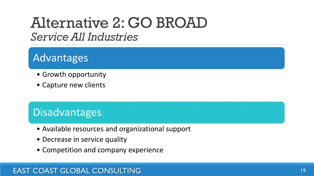 alternative 2 go broad service all industries