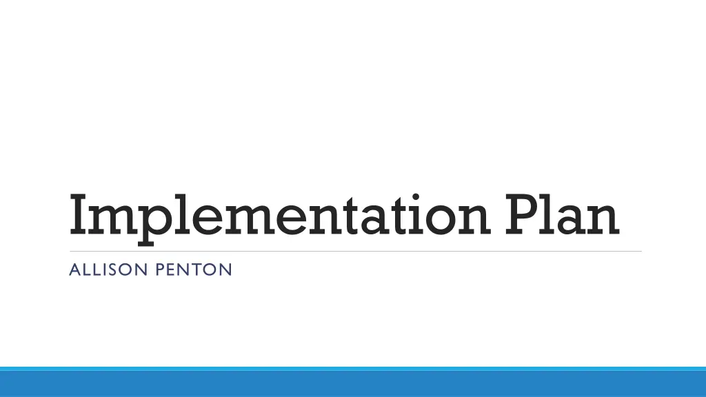 implementation plan