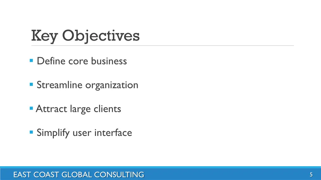 key objectives