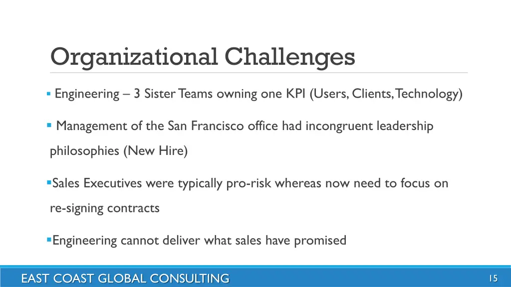 organizational challenges