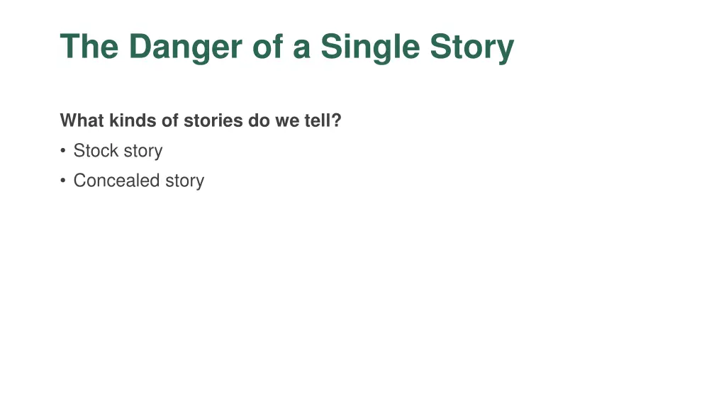 the danger of a single story