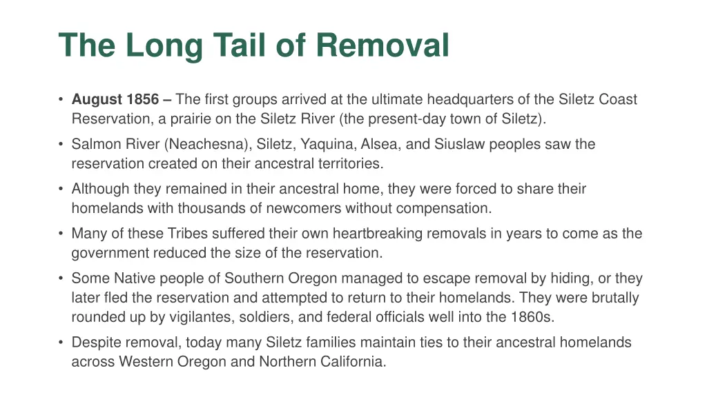 the long tail of removal