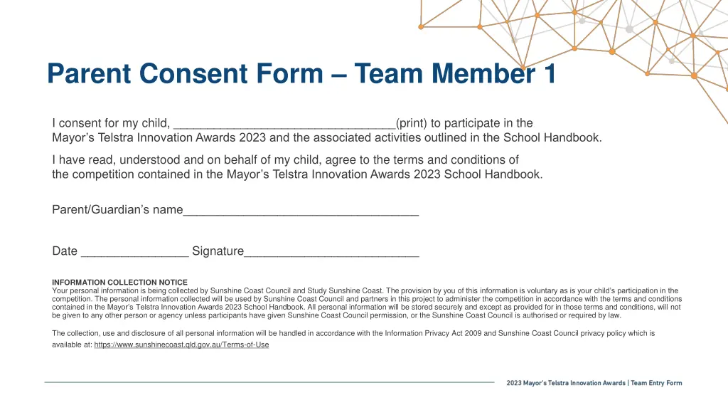 parent consent form team member 1