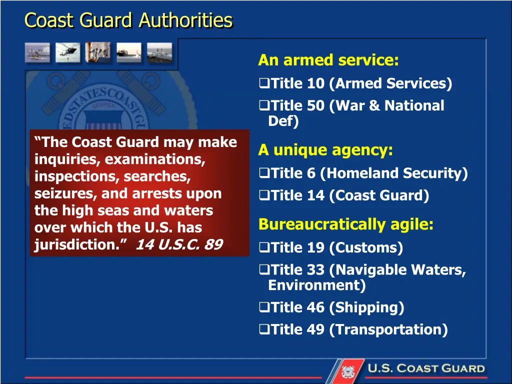 coast guard authorities