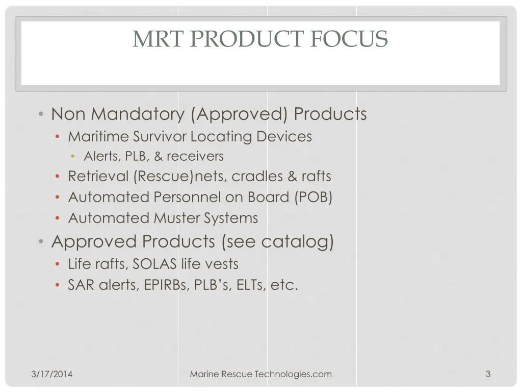 mrt product focus