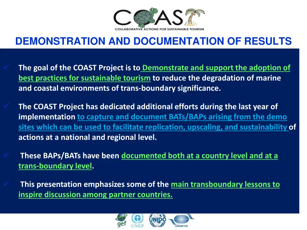 demonstration and documentation of results