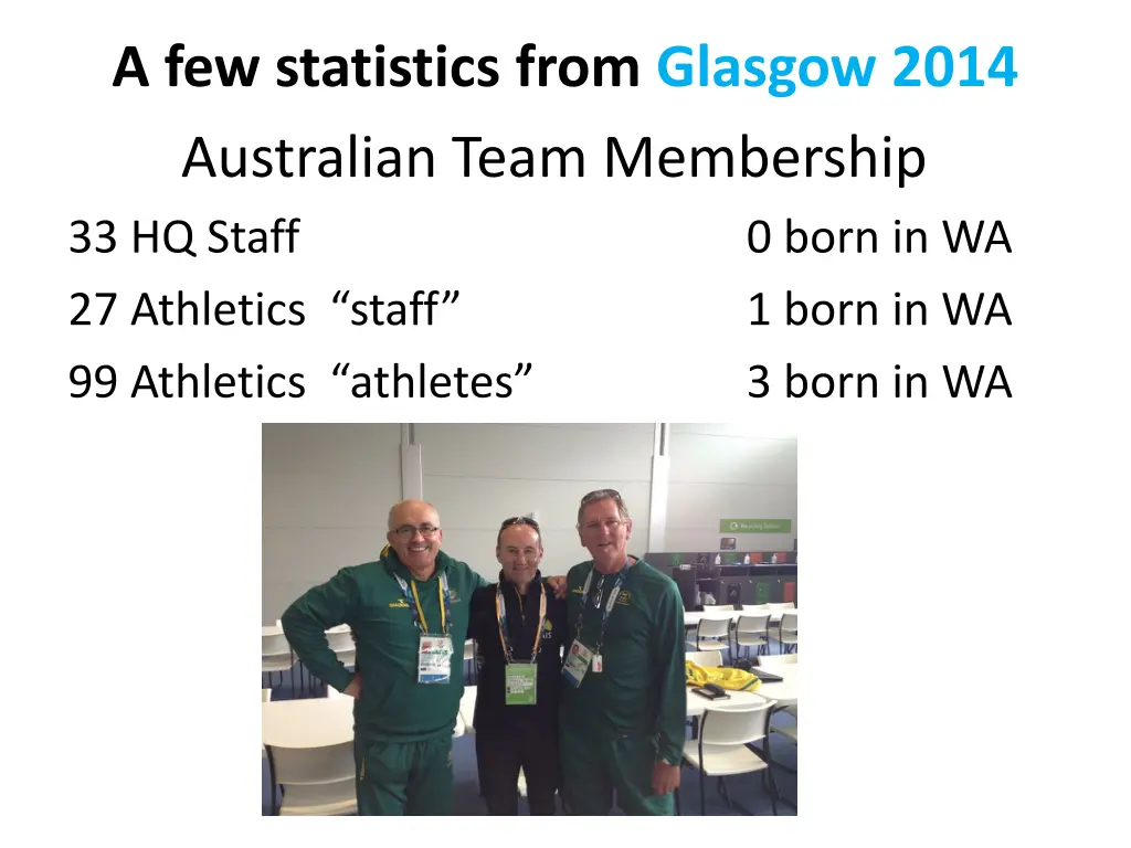 a few statistics from glasgow 2014 australian