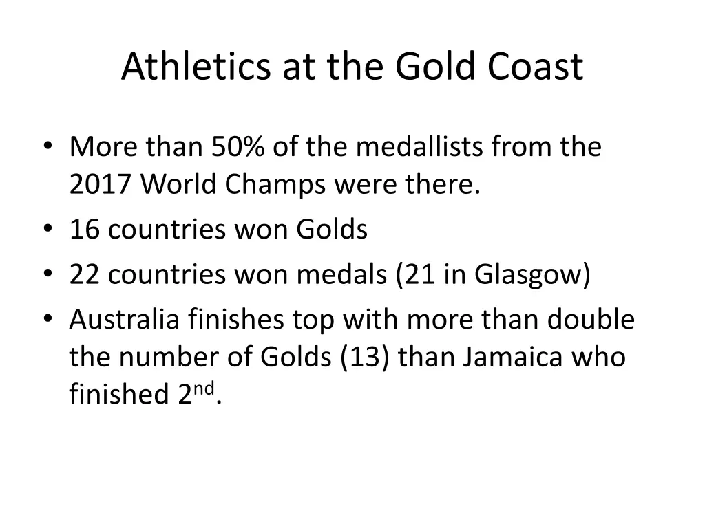 athletics at the gold coast