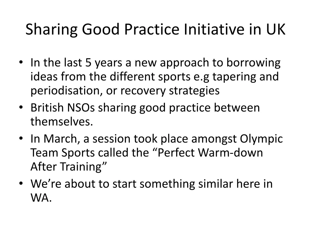 sharing good practice initiative in uk