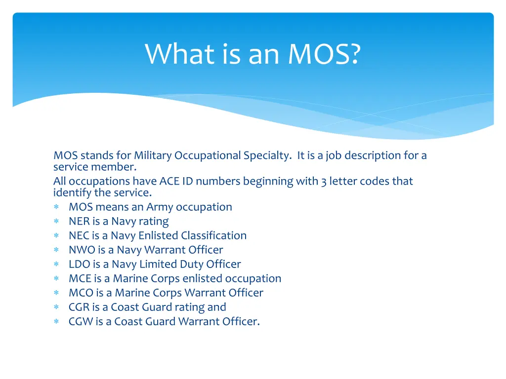 what is an mos