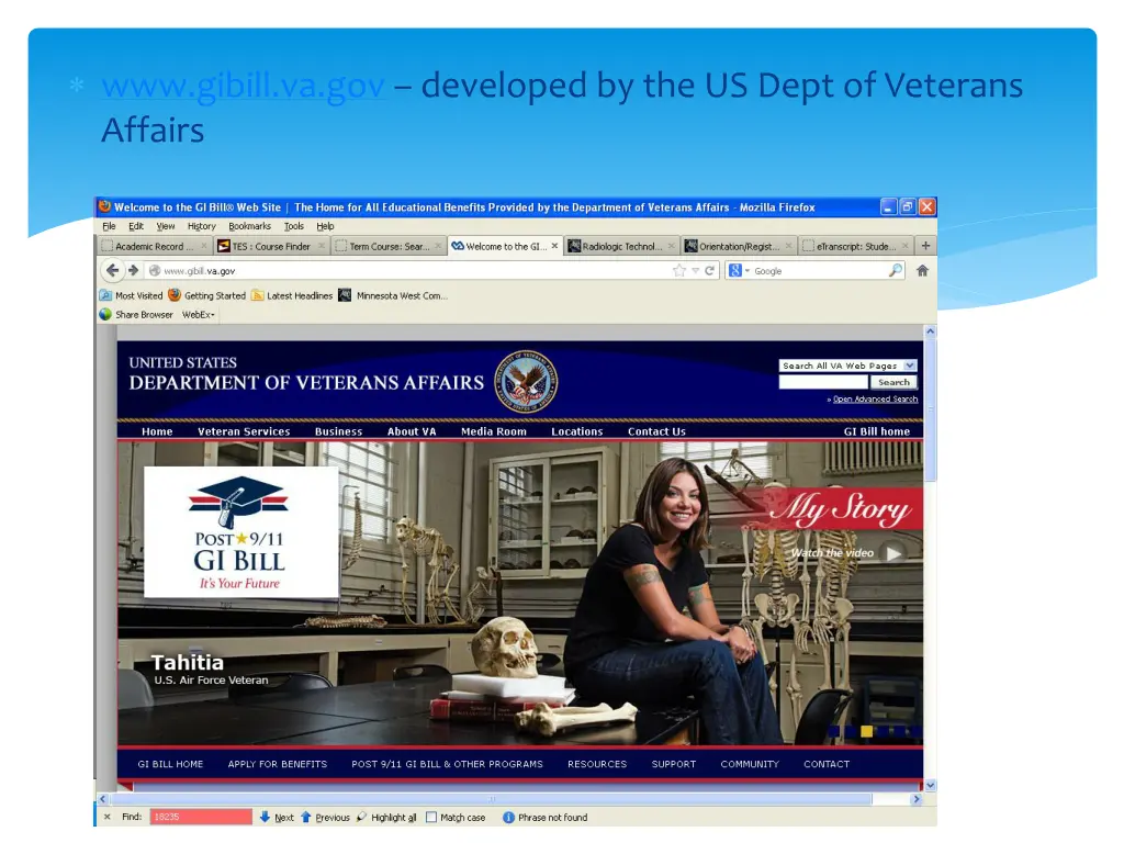 www gibill va gov developed by the us dept