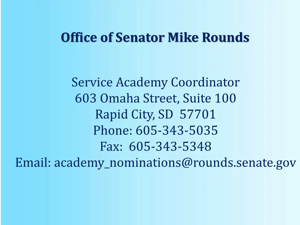 office of senator mike rounds