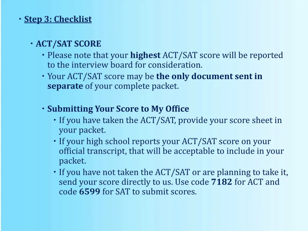 step 3 checklist