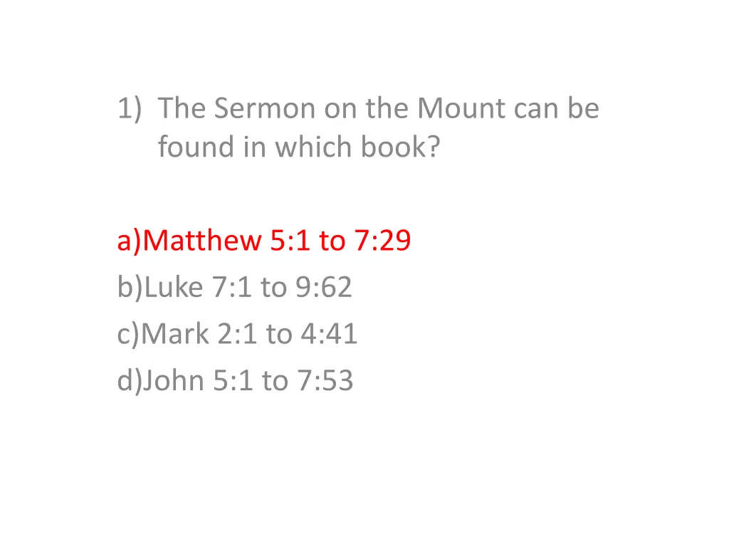 1 the sermon on the mount can be found in which 1