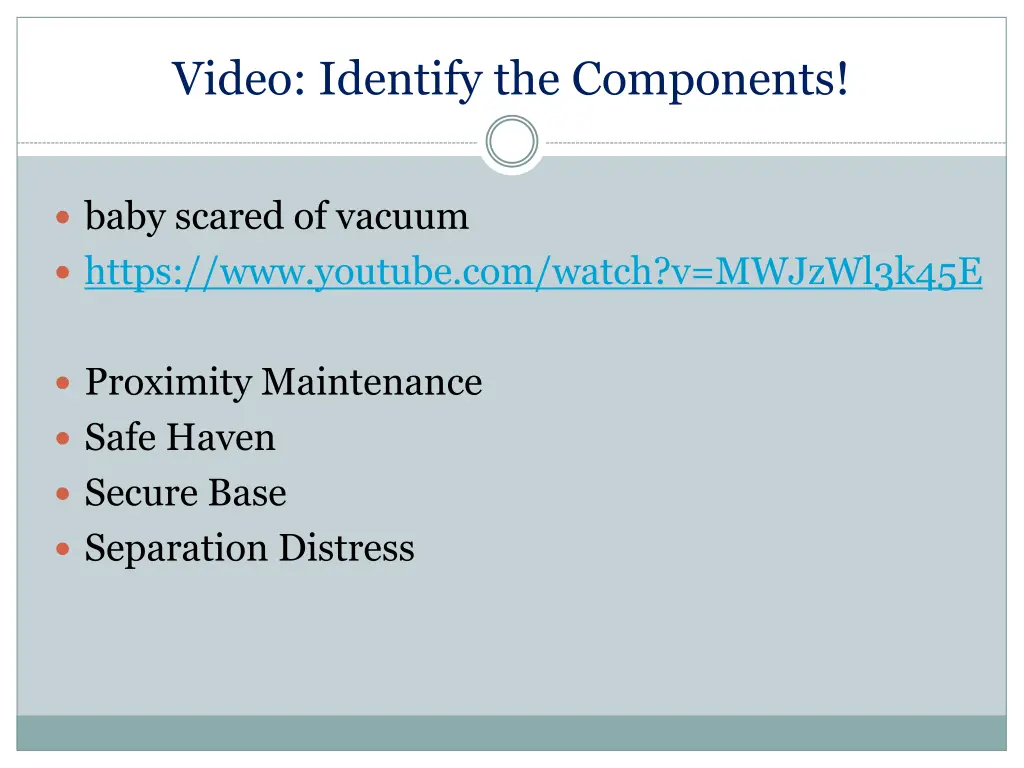 video identify the components