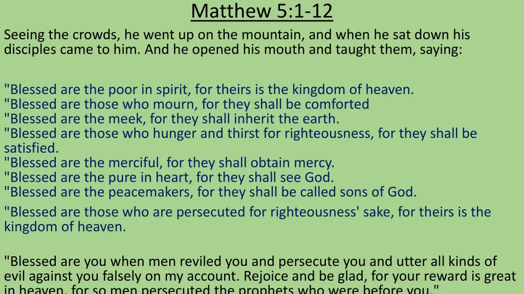 matthew 5 1 12