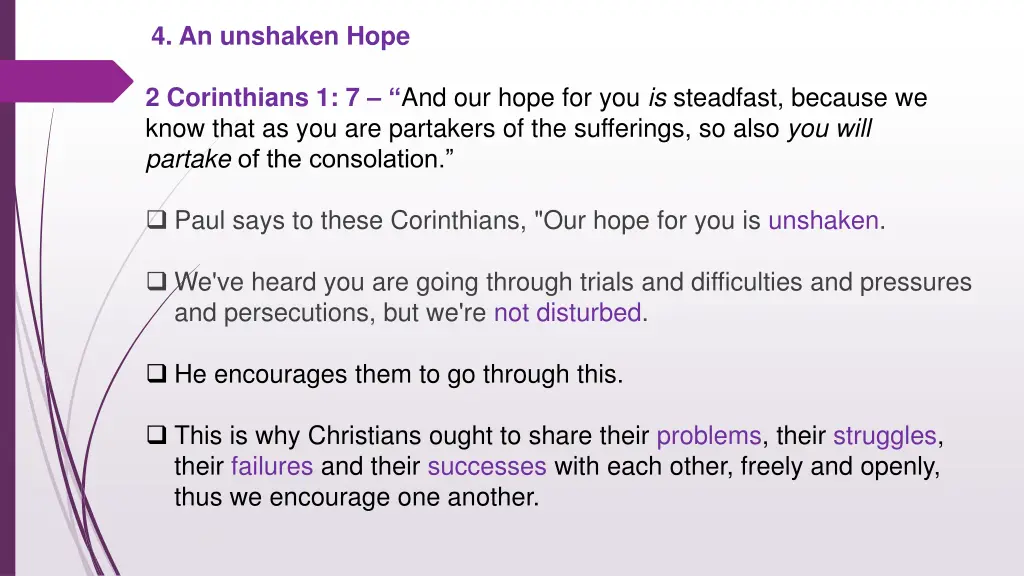 4 an unshaken hope