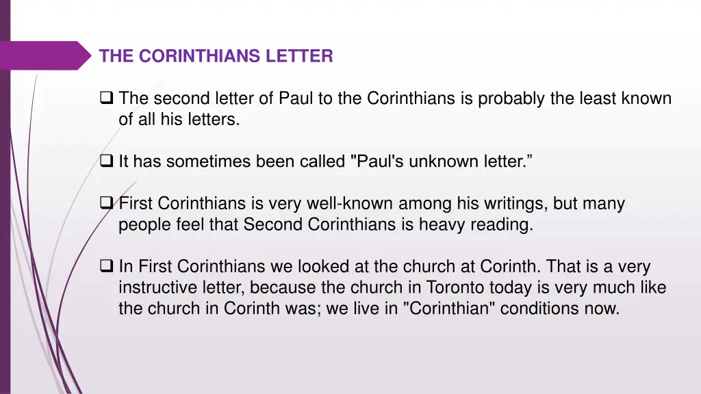 the corinthians letter