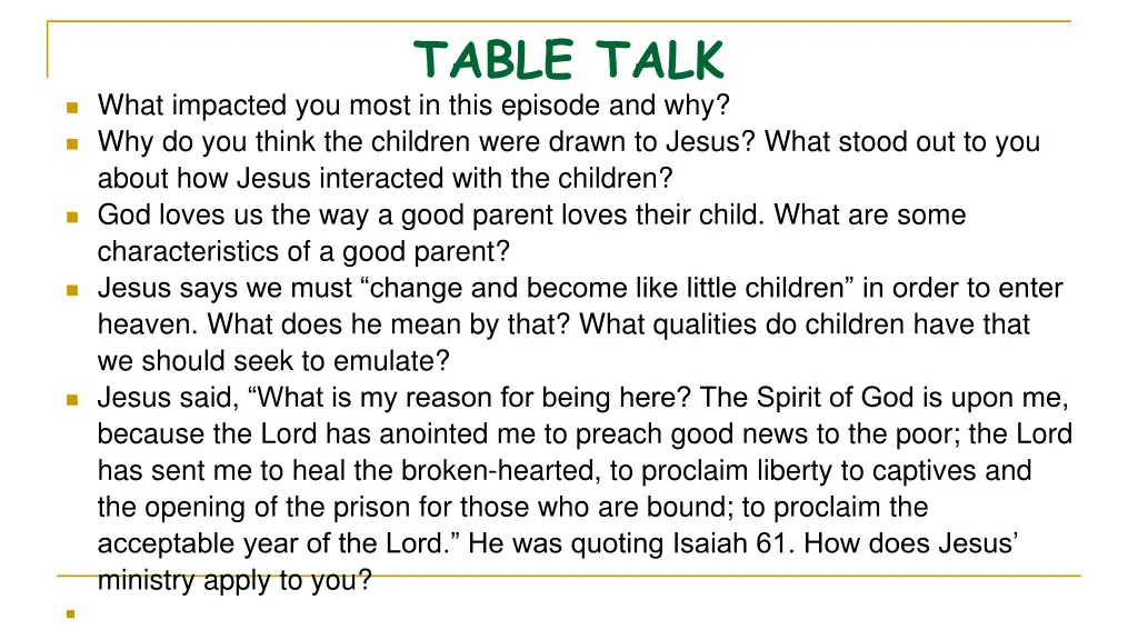 table talk