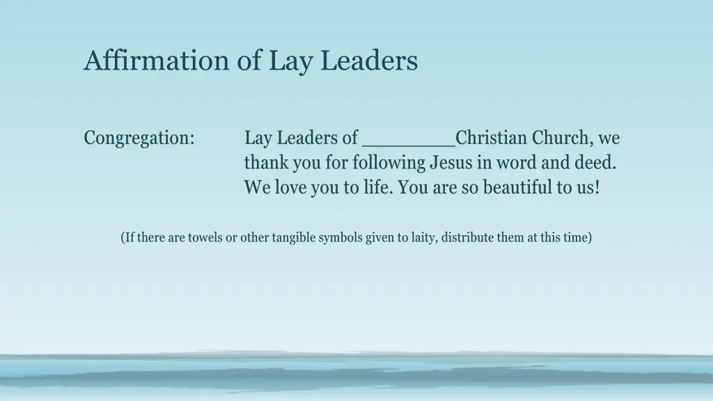 affirmation of lay leaders 3