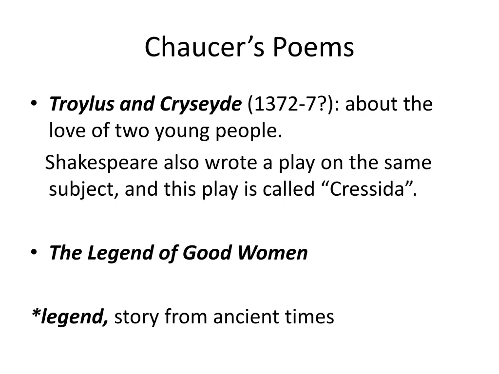 chaucer s poems