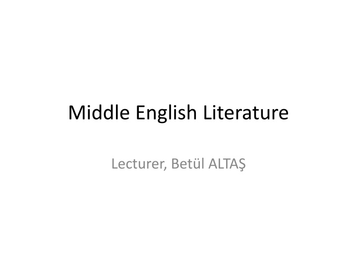 middle english literature