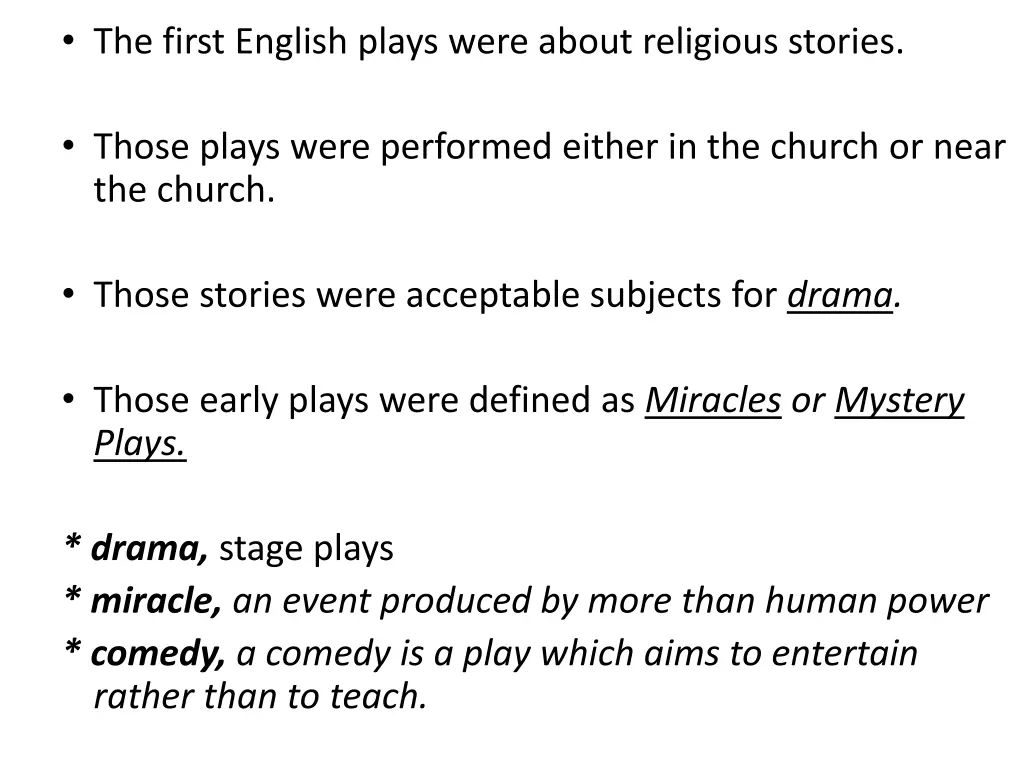 the first english plays were about religious