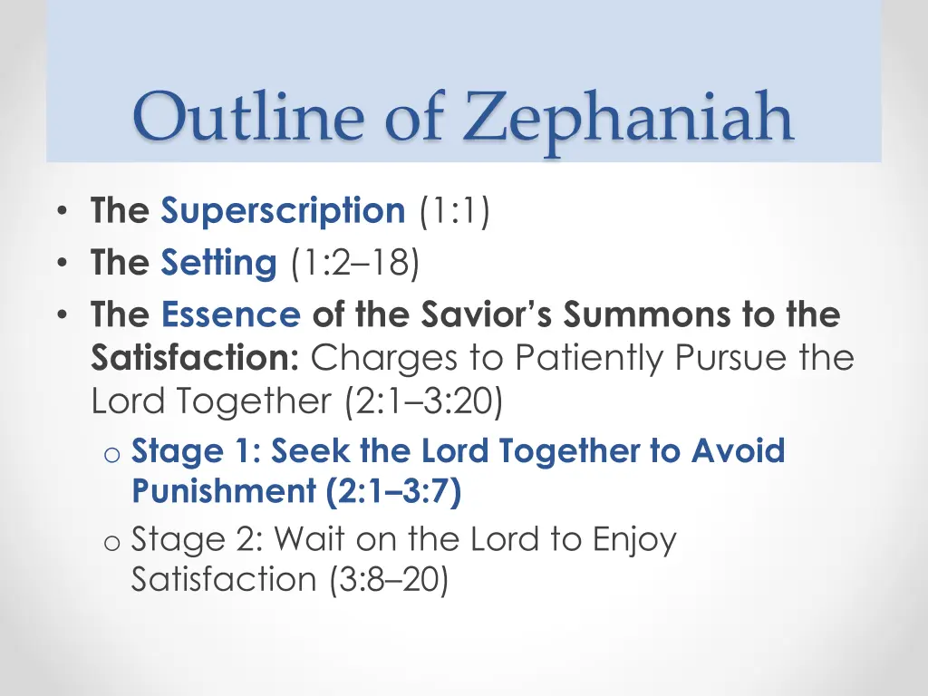 outline of zephaniah 1