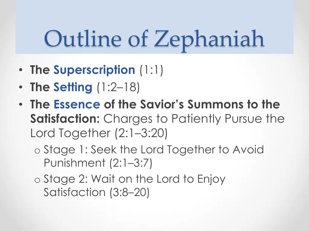 outline of zephaniah