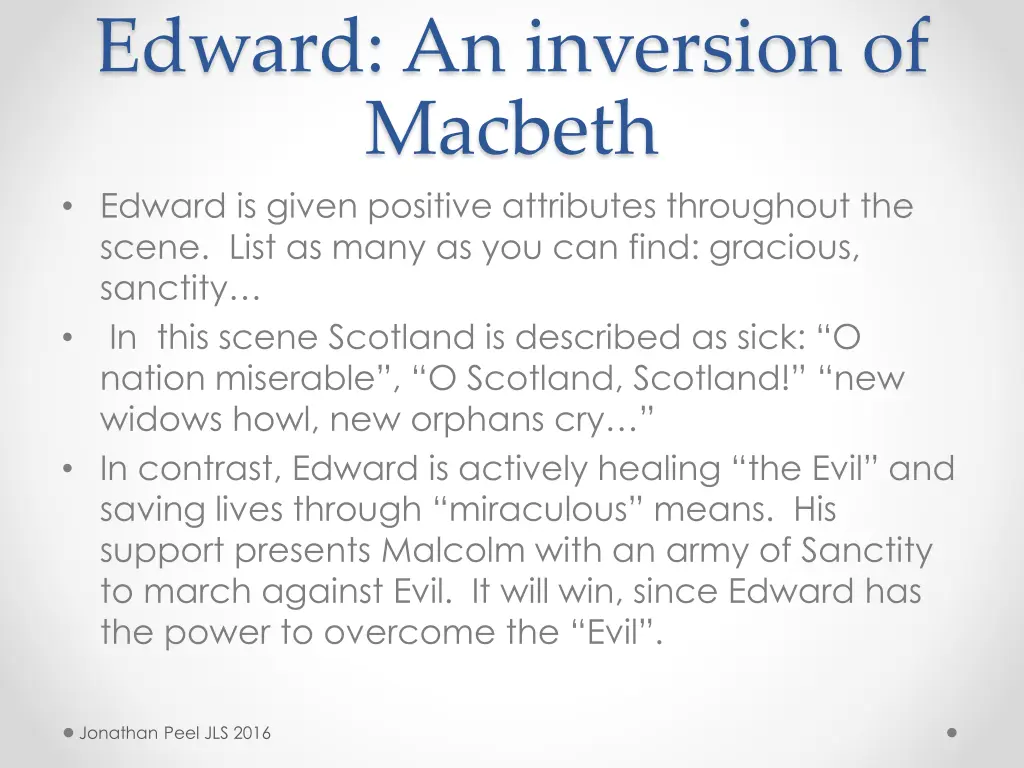 edward an inversion of macbeth edward is given