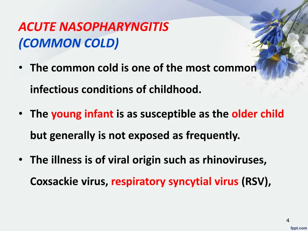 acute nasopharyngitis common cold